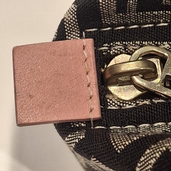 EUC Authentic Fendi Black & White Zucca Print Mini Tote Bag With Pink Handle OS - Picture 8 of 16